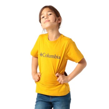 Columbia CSC Basic Logo Short Sleeve, Camiseta Dorados Claro Para Niño | 062598-GYQ